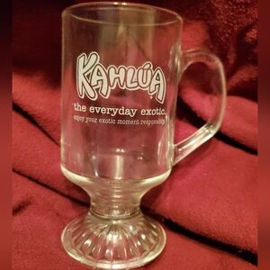 Vintage Kahlua Liquer Irish Coffee Mug Cup Glass Clear Logo